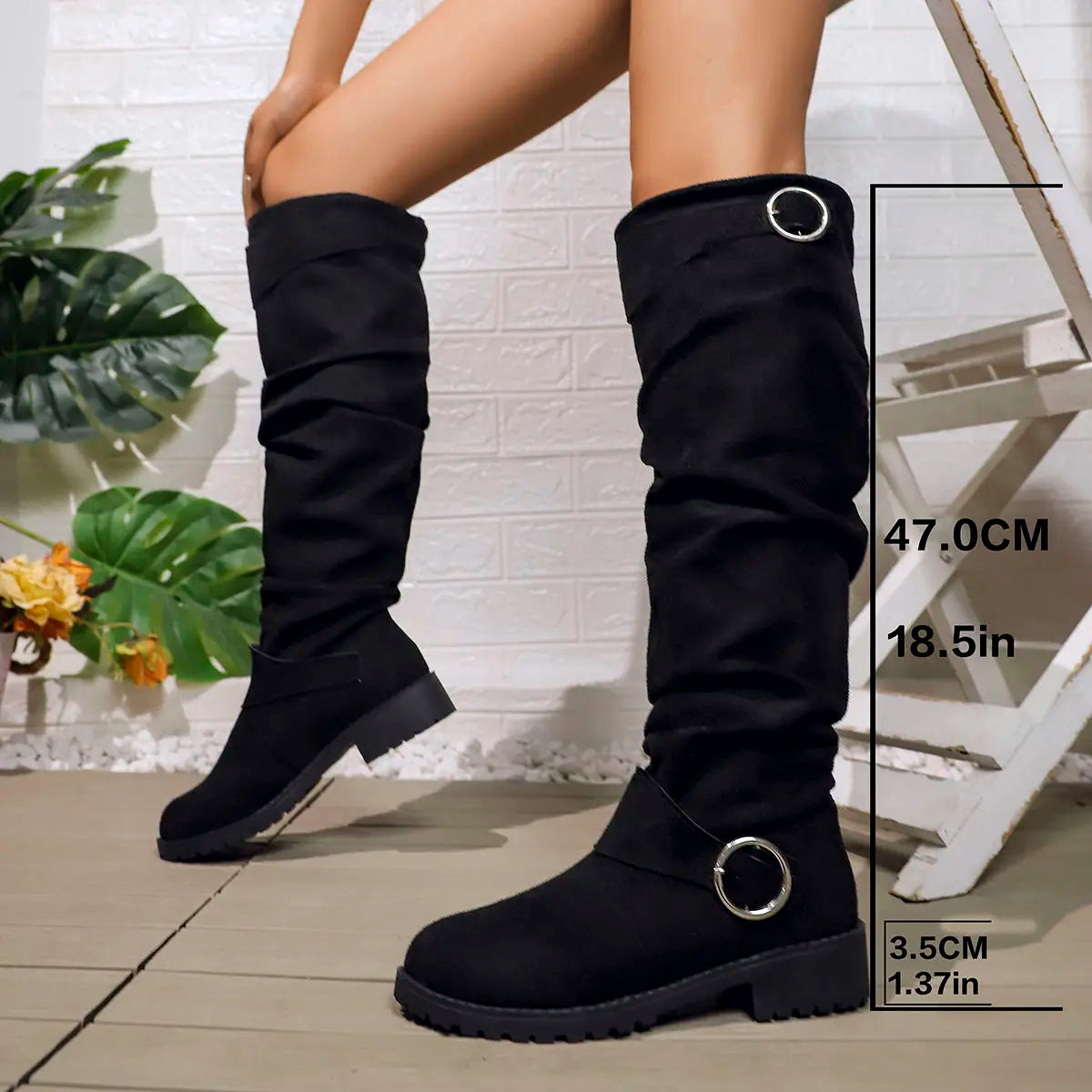 Knee High Leather Boots - Vonnera
