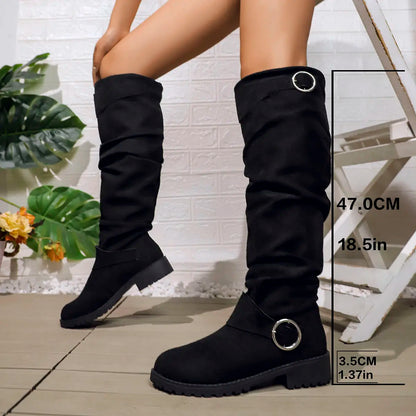 Knee High Leather Boots - Vonnera