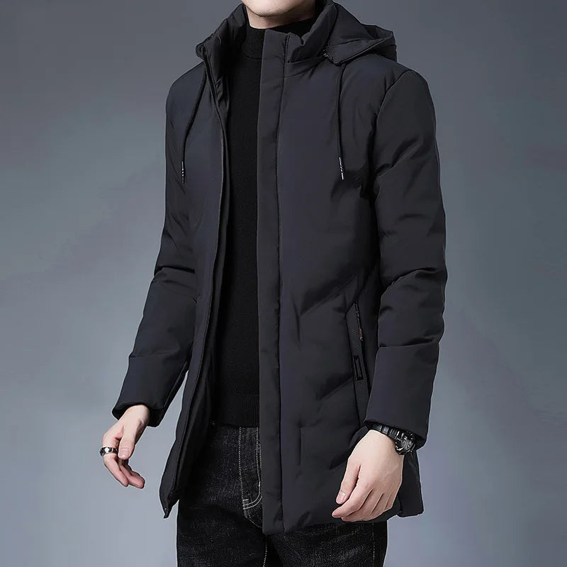 Men's Hooded Parkas Jacket Thick Waterproof Winter Coat