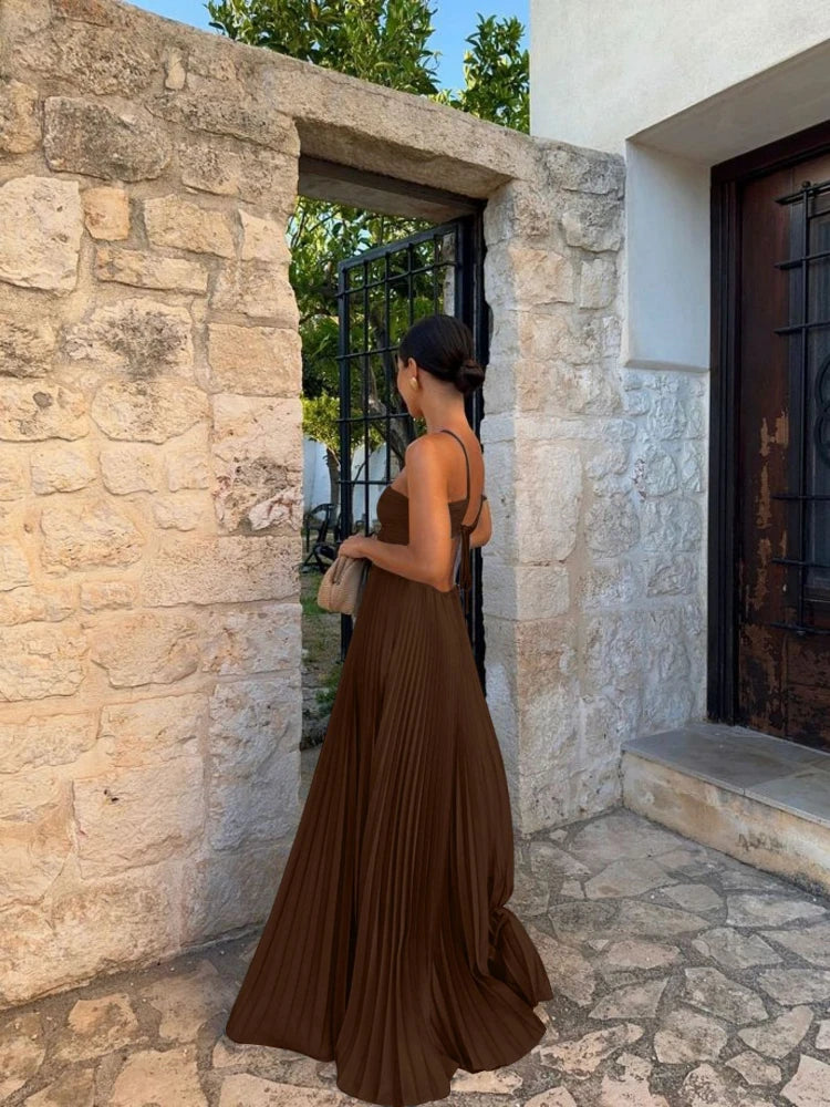 Irene Women's Pleated Maxi Dress
