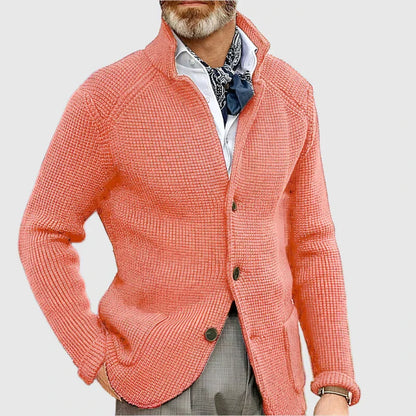 Men's Button Front Cardigan Stand Collar