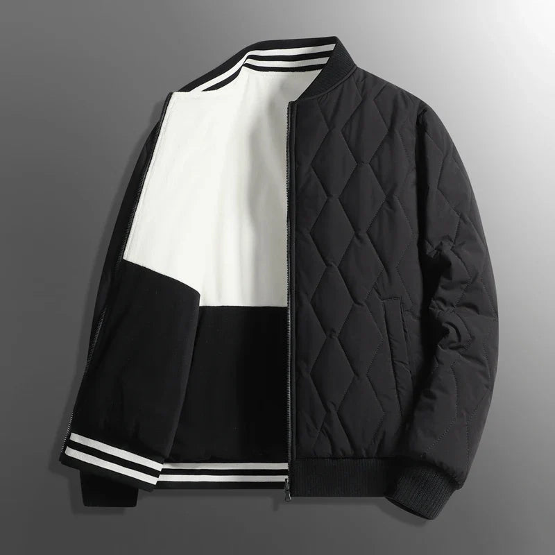 Men's Reversible Puffer Coat Waterproof Parka Black