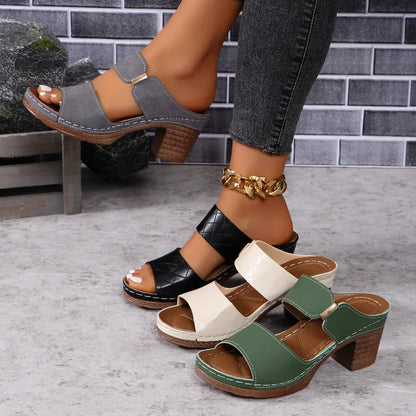 Keira | Women's Arch Support Block Heel Flat Sandals
