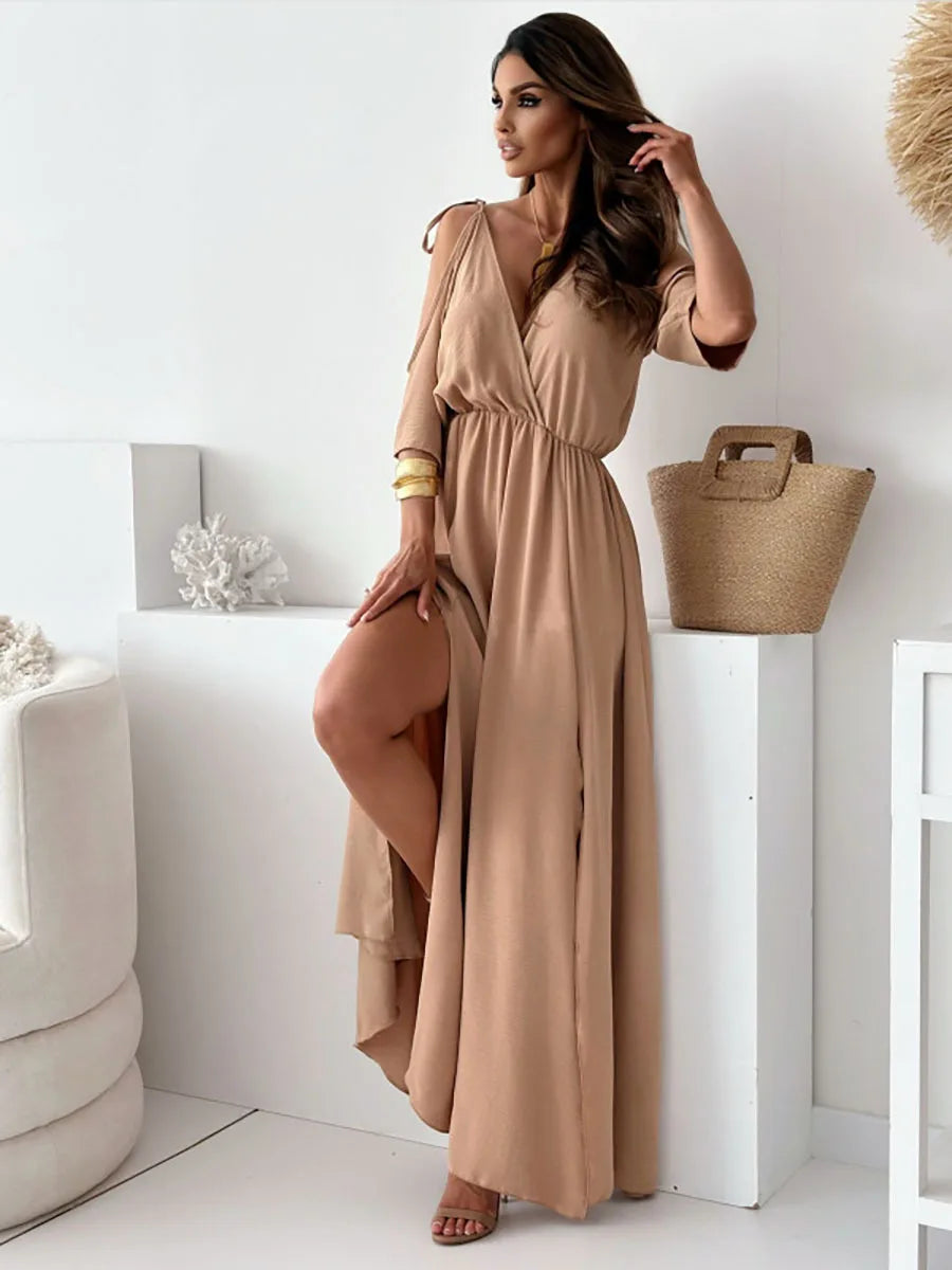 Women's Cold Shoulder Maxi Dress
