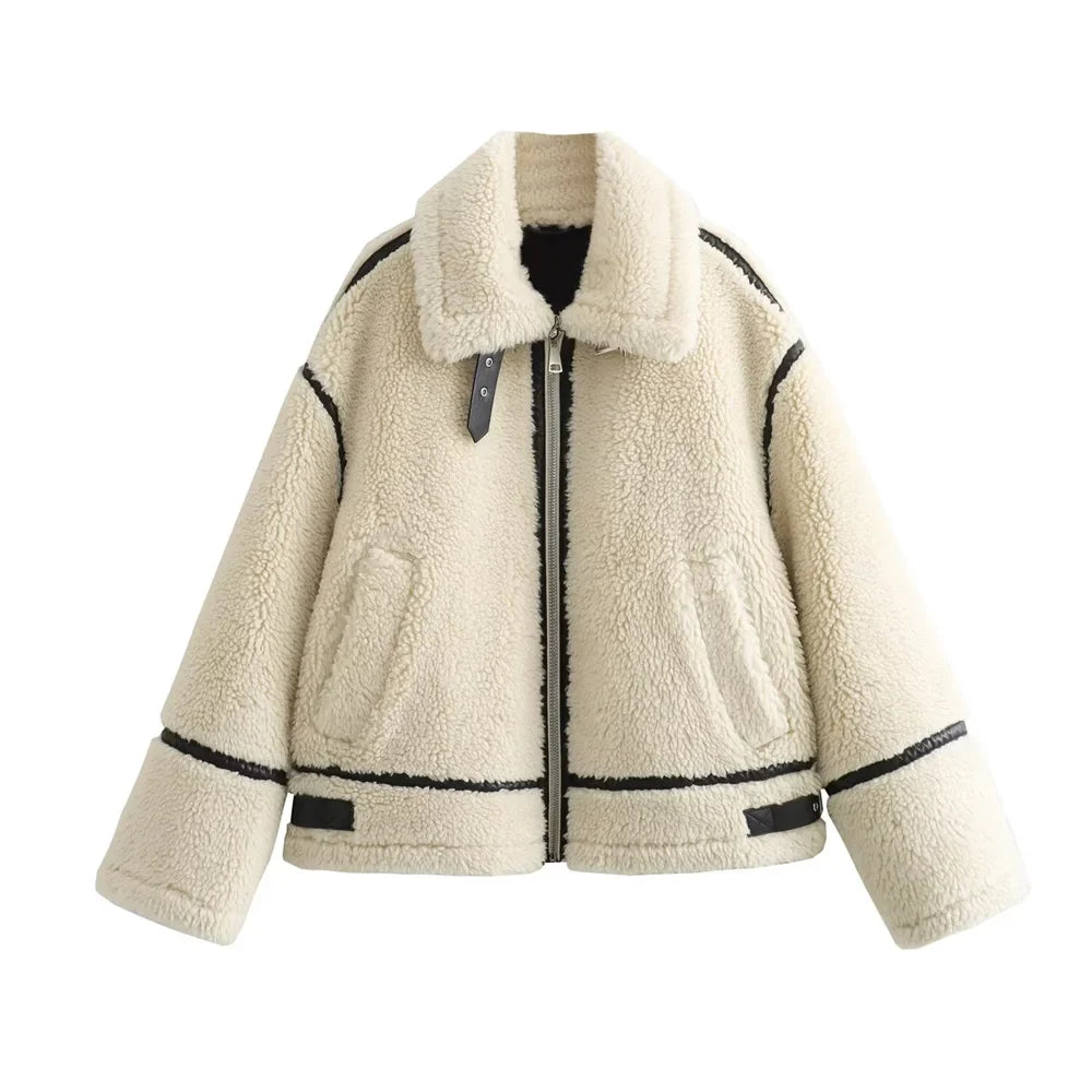 Carmelle Women's Faux Shearling Coat - Vonnera