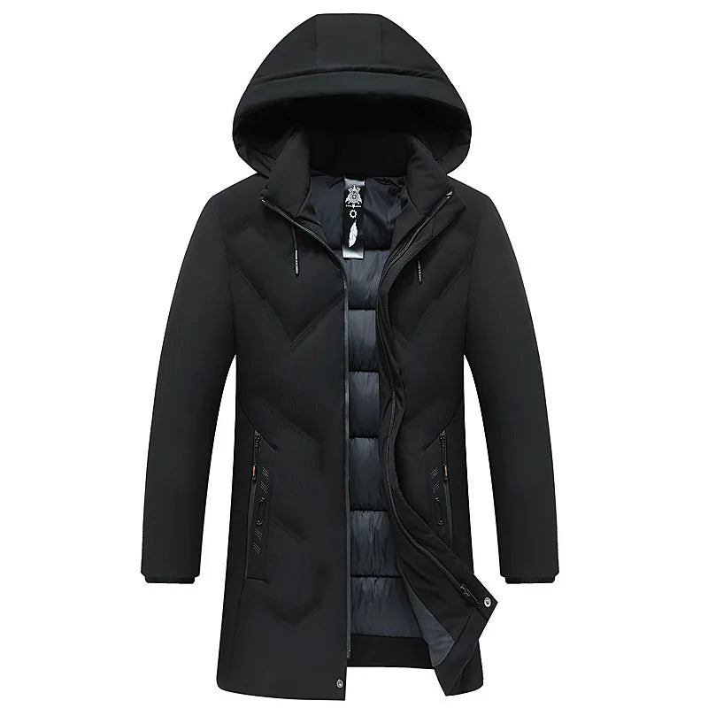 Men's Hooded Parkas Jacket Thick Waterproof Winter Coat