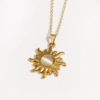 Aurora Spiral Sun Pendant Silver Tone