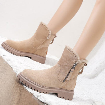 Women's Zipper Round Toe Boots