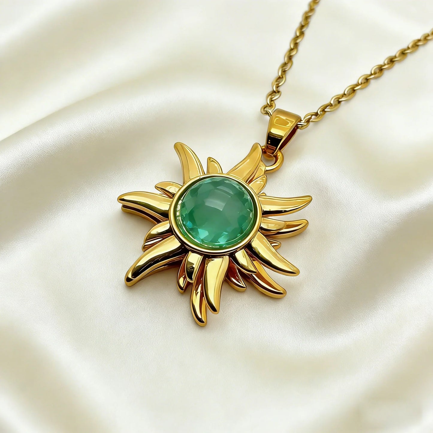 Spiral Sun Pendant Necklace