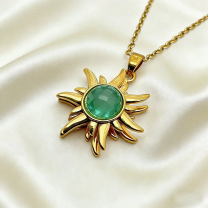 Spiral Sun Pendant Necklace