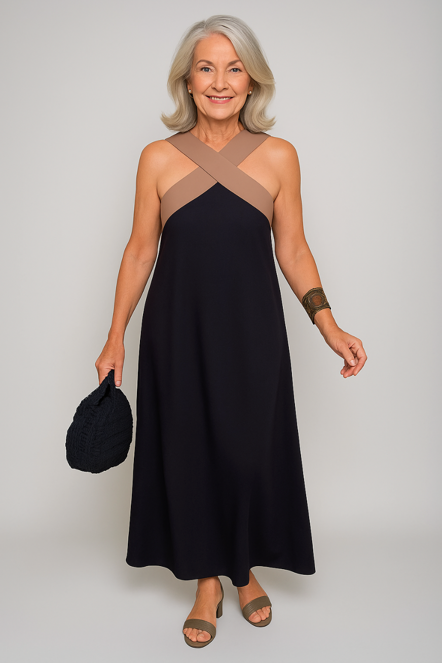Women's Sleeveless Maxi Dress Cross Straps - Vonnera