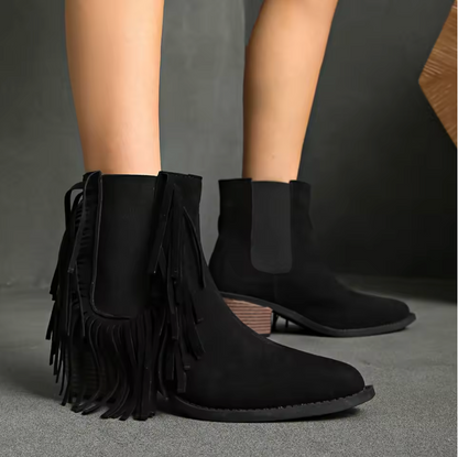 Women's Animal Print Fringe Boots