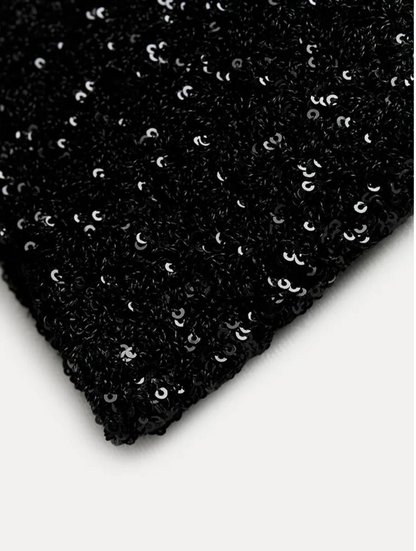 Women's Sequin Mini Dress Sparkling Black