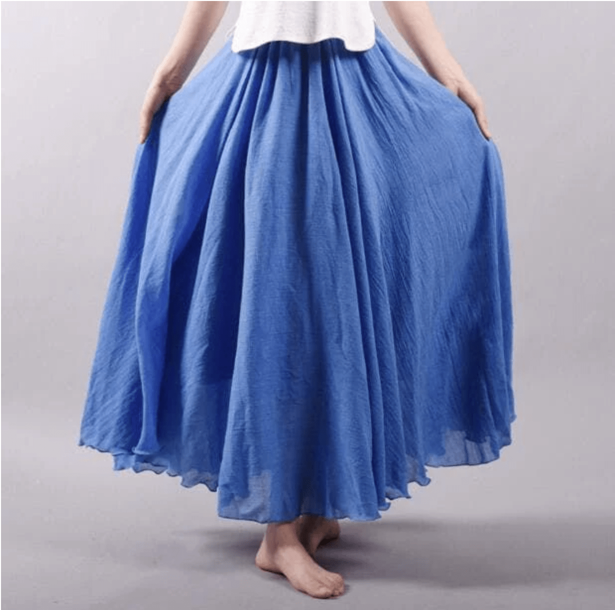 Women's Linen Maxi Skirt Bohemian Style - Vonnera