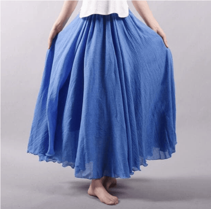 Women's Linen Maxi Skirt Bohemian Style - Vonnera