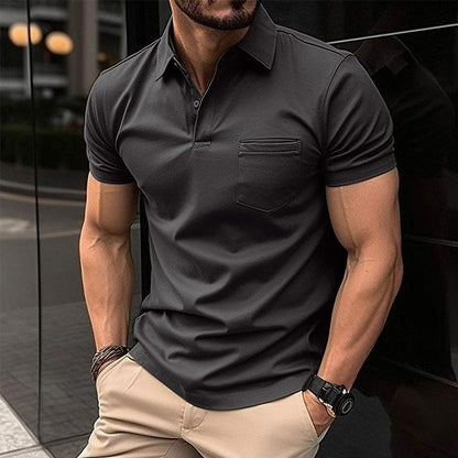 Men's Polo Shirt Cotton Short Sleeve Navy - Vonnera