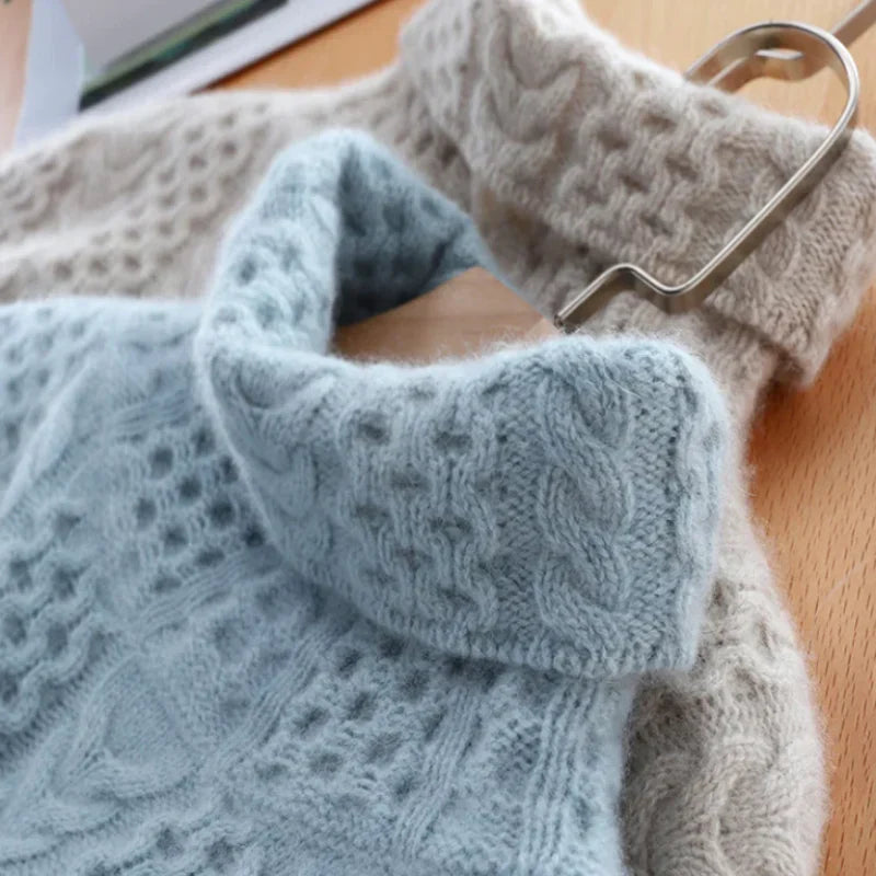 Women's Braided Turtleneck Sweater