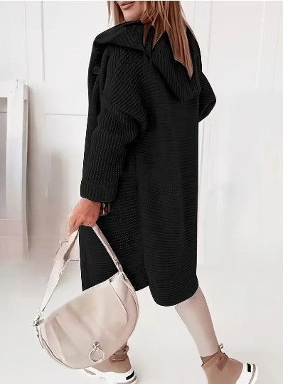 Women's Loose Fit Hooded Cardigan Long Sleeve