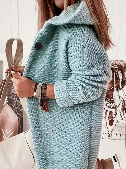 Women's Loose Fit Hooded Cardigan Long Sleeve