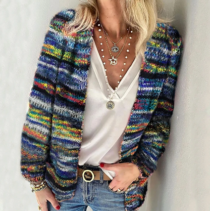 Women's Cozy Multicolor Cardigan Sweater