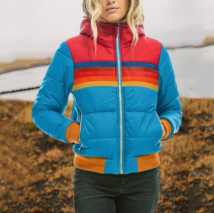 Stylish Retro Striped Women's Padded Jacket