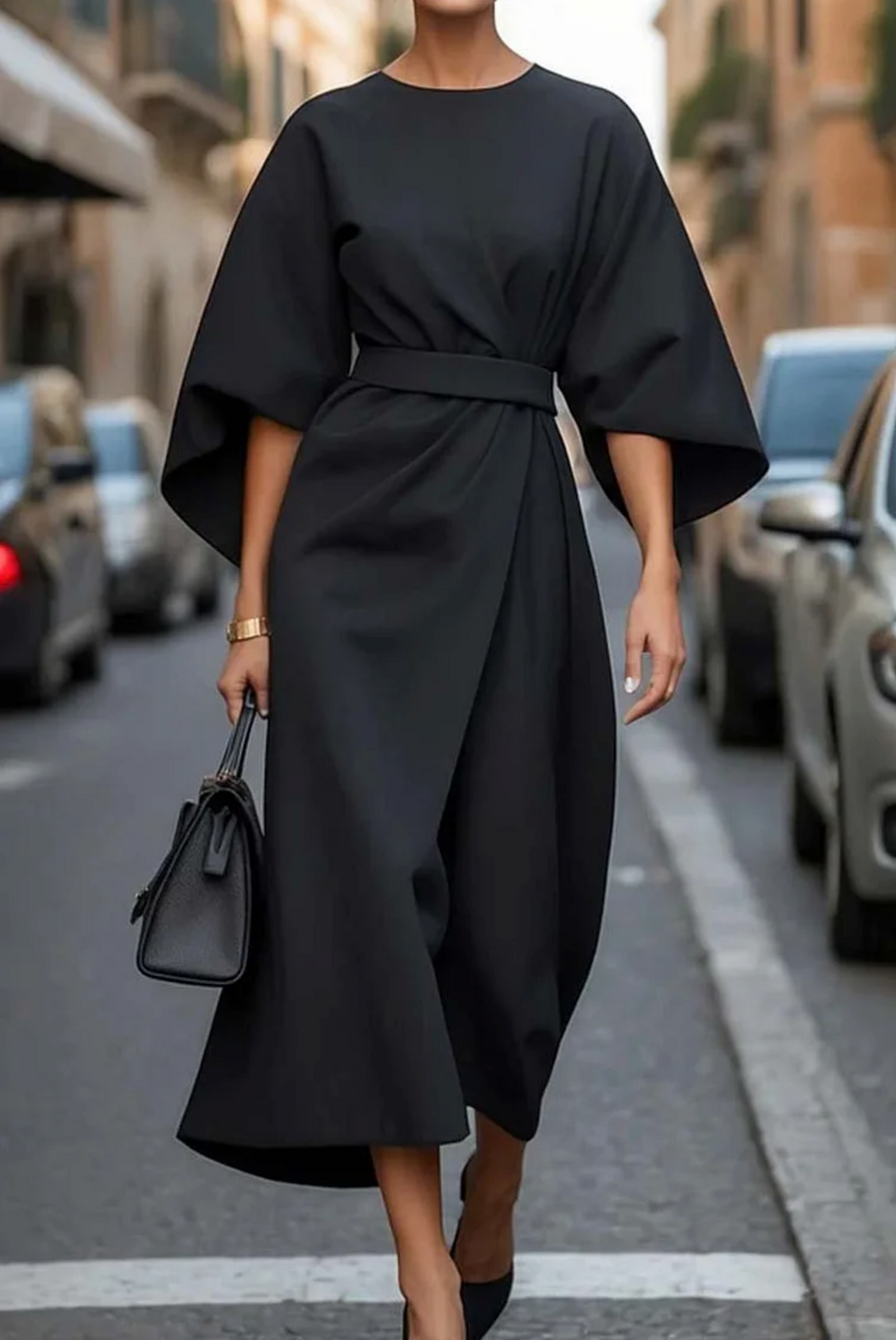 Women's Belted Maxi Dress