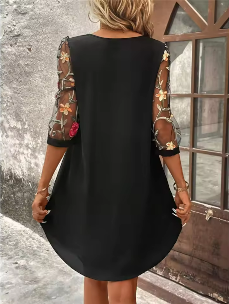 Women's Midi Dress Front Keyhole Detail