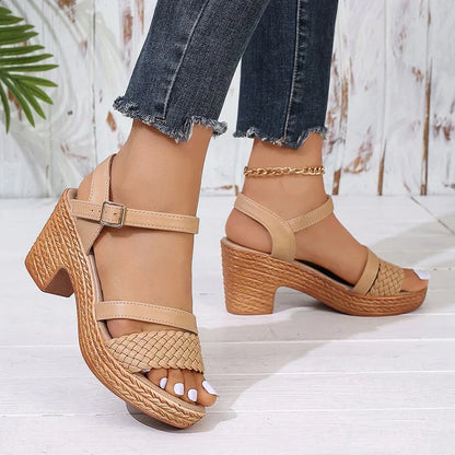 Plum | Women's Woven Platform Sandals
