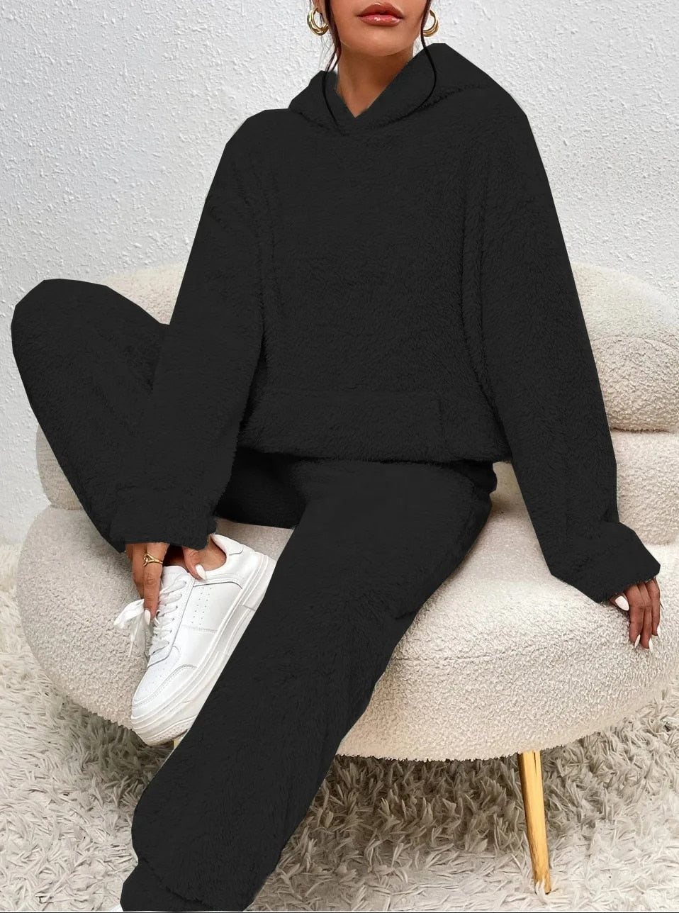 Teddy Hooded House Suit Ultra Comfortable Cozy Beige