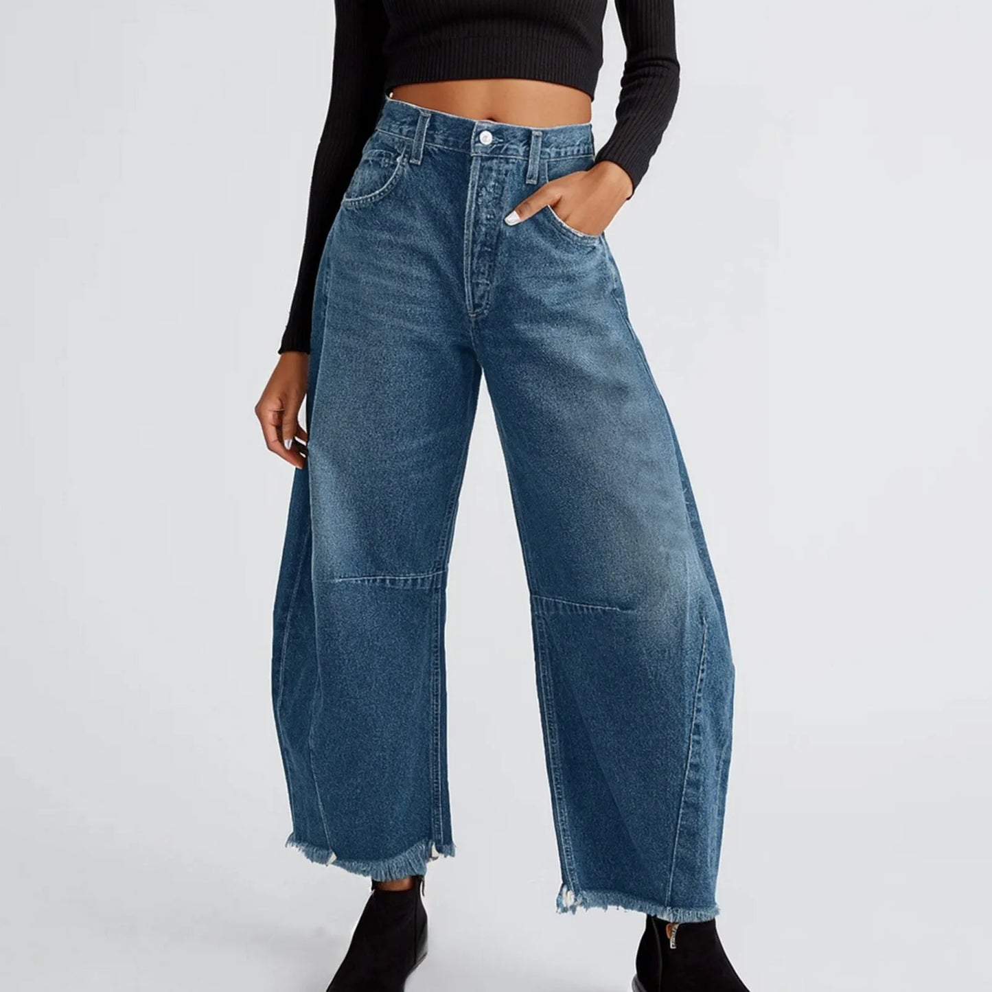 Women's Distressed High-Rise Jeans