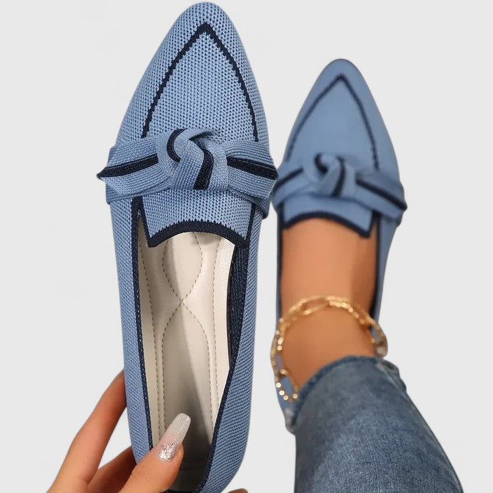 Women's Pointed Toe Slip-On Loafers Knot Detail - Vonnera