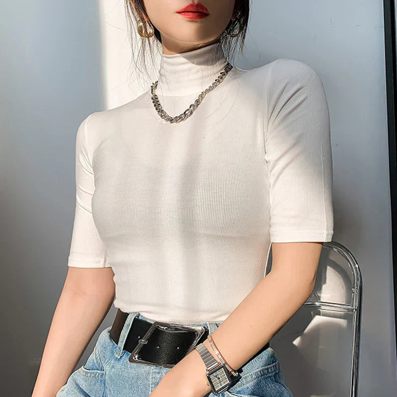 Women's Textured Mock Neck