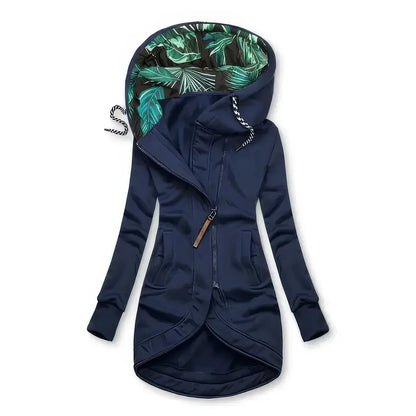 Women's Hooded Longline Zip-Up Jacket