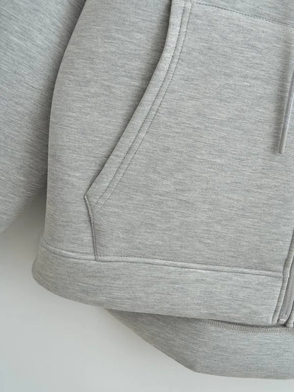 Women's Oversized Zip Hoodie Cotton Casual Black