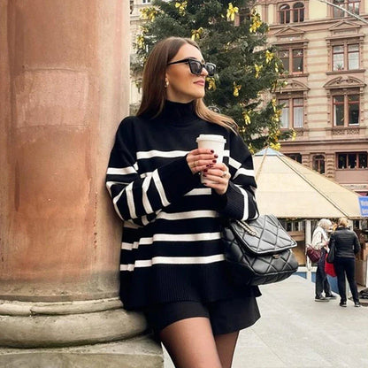 Navarro Women's Striped Knit Sweater - Vonnera