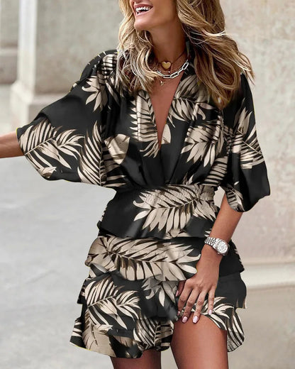 Women's Floral Tiered Wrap Dress