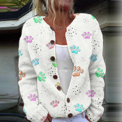 Women's Patterned Cardigan Knit Button Front