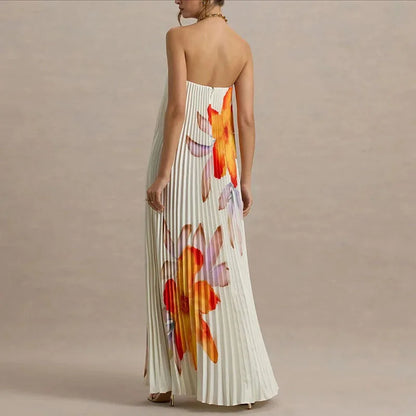 Women's Strapless Floral Maxi Dress