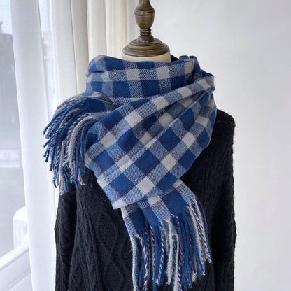 Melviera Fringed Check Scarf