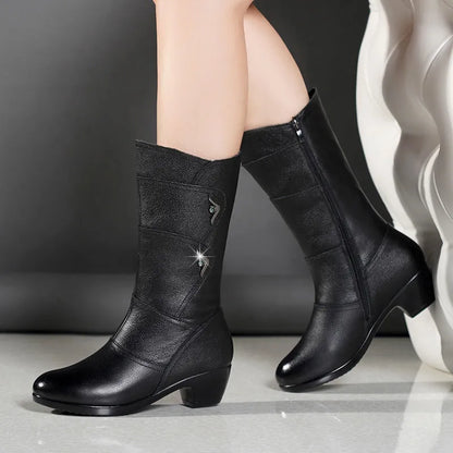 Women's Mid Calf Side Zip Boots