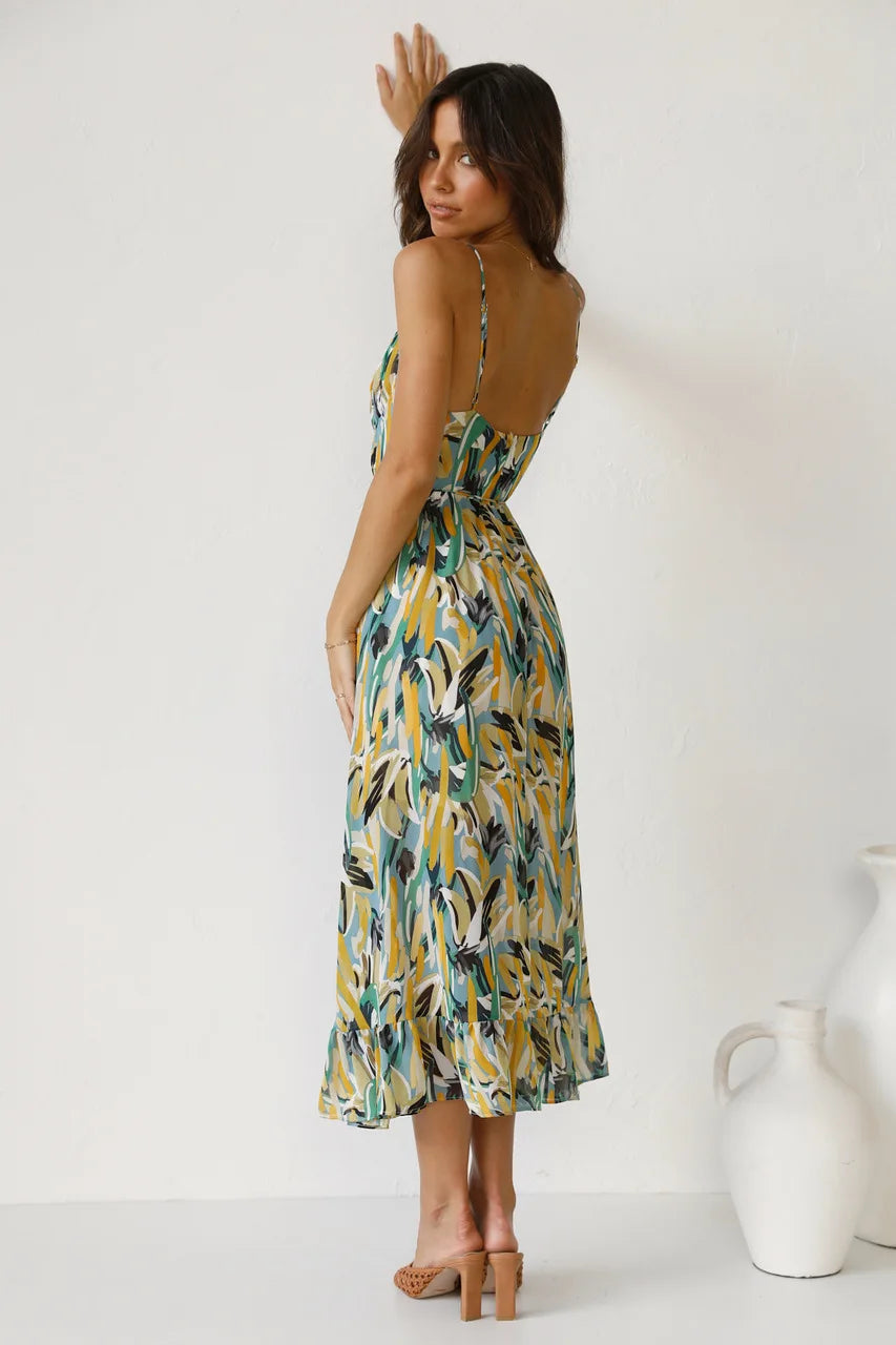 Women's Midi Dress Spaghetti Straps