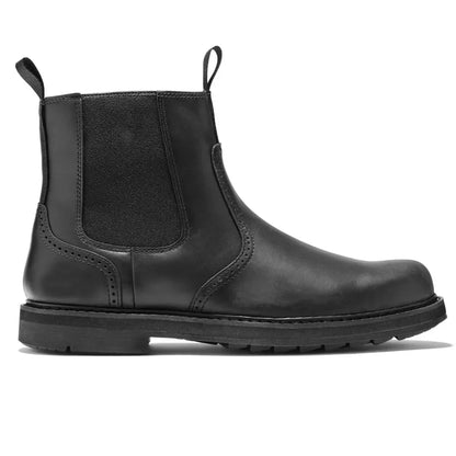 Men's Chelsea Boots Side Zipper Leather Black