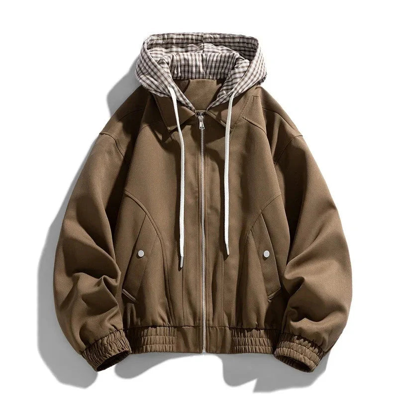 Men's Hooded Bomber Jacket Oversized Fit Casual - Vonnera