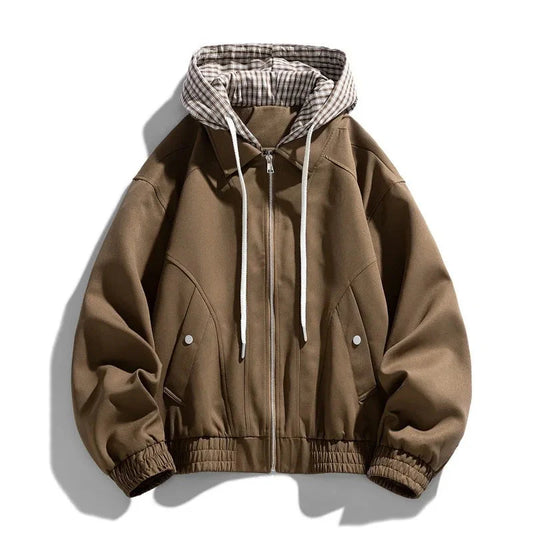 Men's Hooded Bomber Jacket Oversized Fit Casual - Vonnera