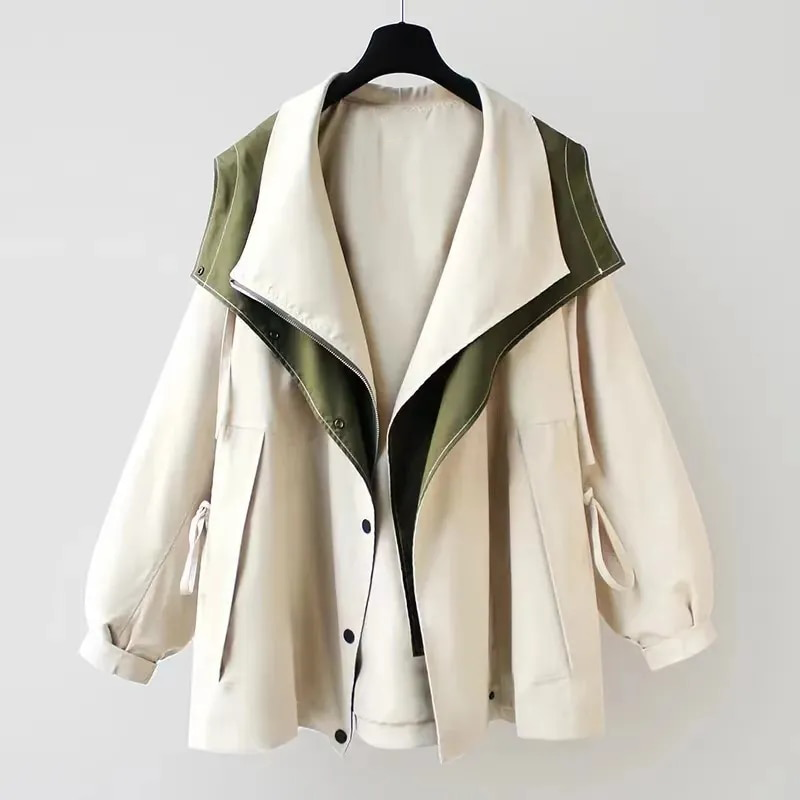 Women's Windbreaker Jacket Contrast Panel - Vonnera