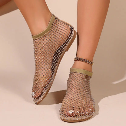 Women's Rhinestone Midnight Blue Flats
