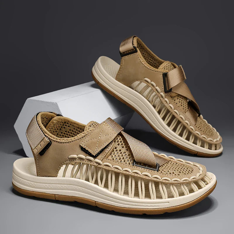 Fisherman Sandal For Men Leather Brown - Vonnera
