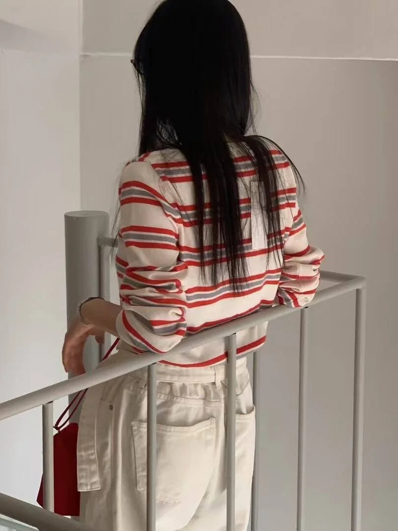 Portella Women's Striped Cardigan Sweater