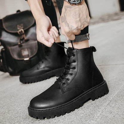 Men's Waterproof Hiking Boots High- Lace-Up Anti-Slip Sole