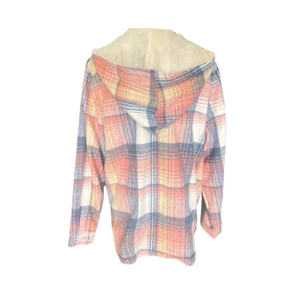 Women's Plaid Sherpa Jacket Soft Button